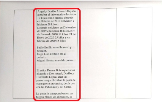 La matriz de colaboración de los mayordomos de la'narcofinca'