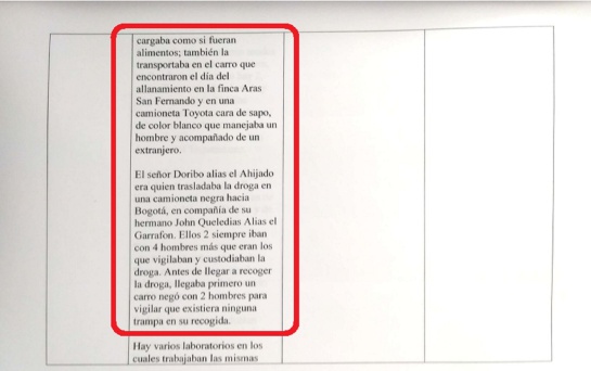 La matriz de colaboración de los mayordomos de la'narcofinca'