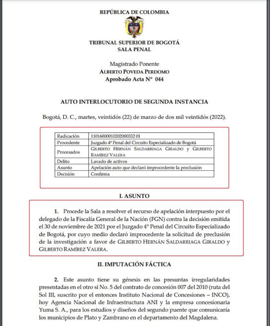 Fallo del Tribunal que niega preclusión en favor de dos empresarios implicados en caso Odebrecht