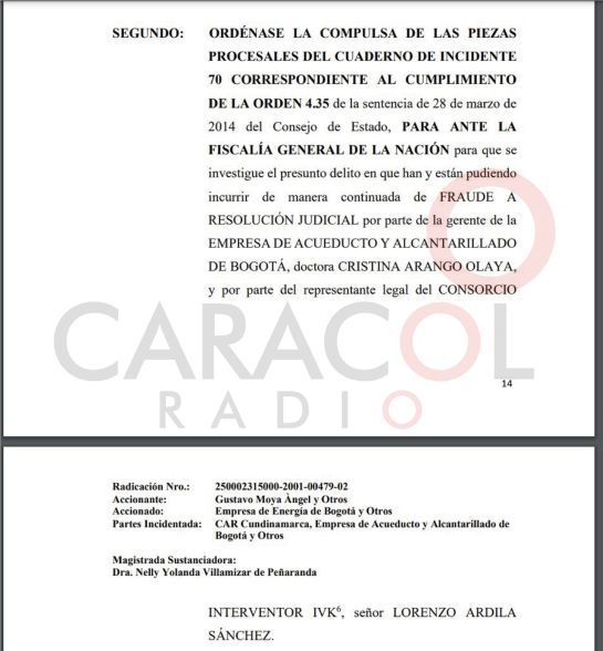 Auto del Tribunal Administrativo de Cundinamarca 7 de diciembre.